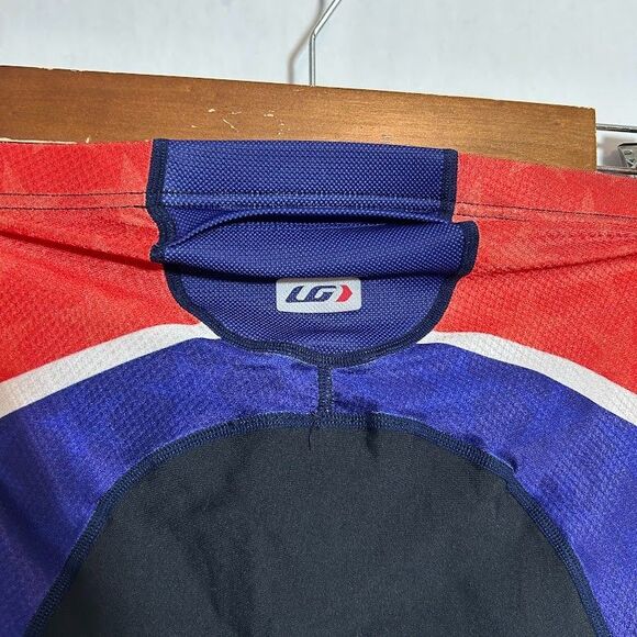 Louis Garneau Padded Cycling Shorts Mens L Black Red Blue DC Triathlon - Picture 6 of 9
